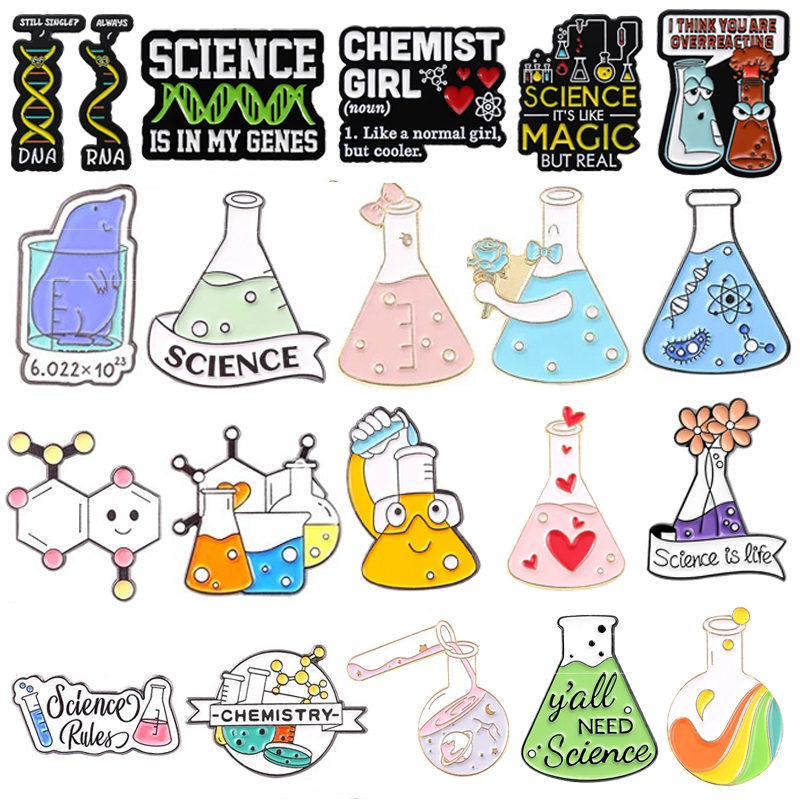 Science Experiment - Эмалированная булавка для науки, пробирка, ДНК,